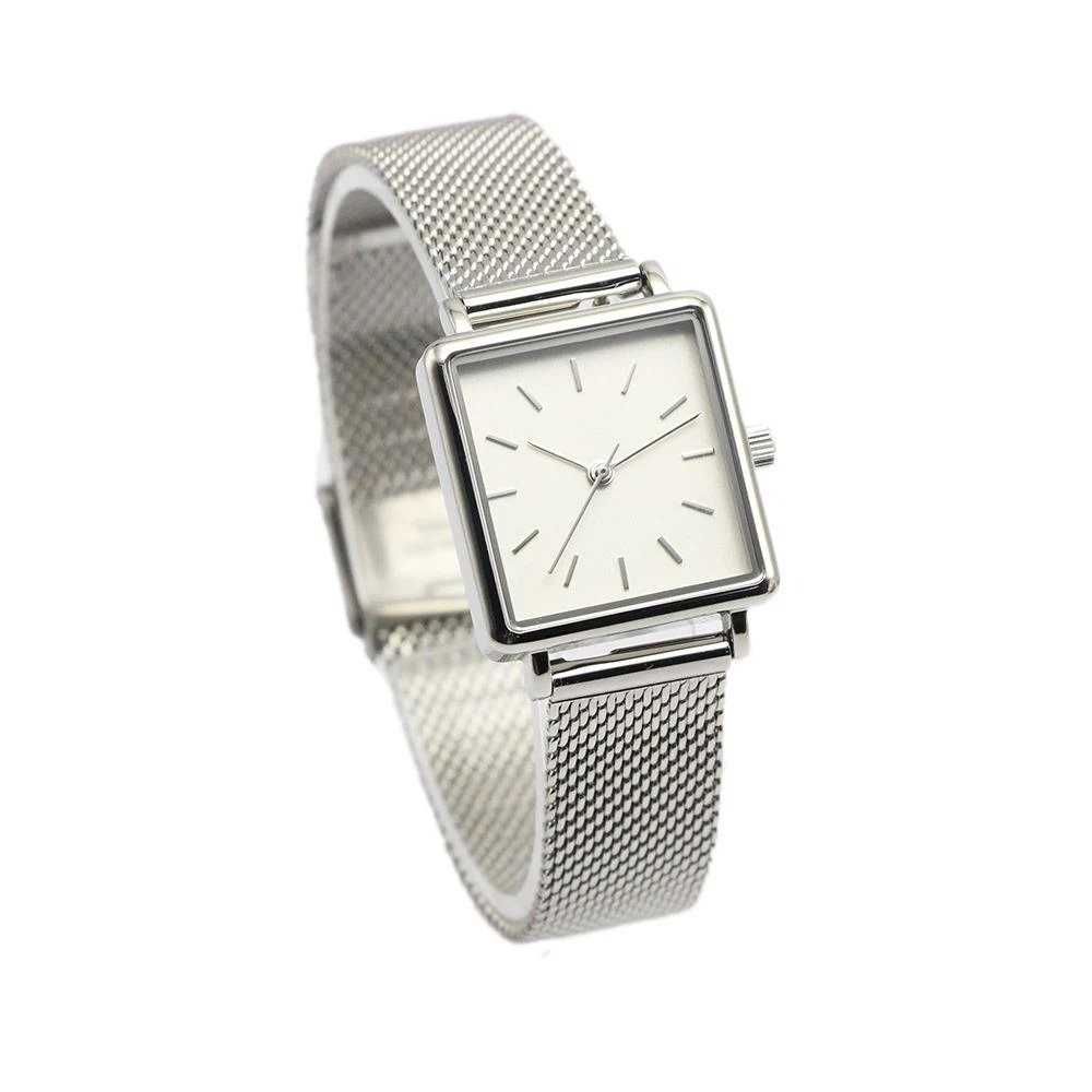 Minimalist Rectangle OEM Mesh Steel Band Women Watch