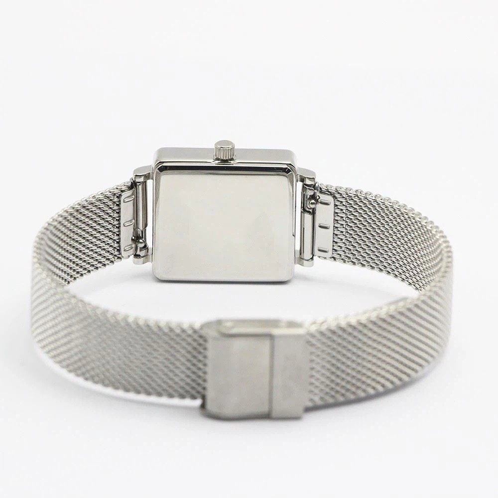 Minimalist Rectangle OEM Mesh Steel Band Women Watch