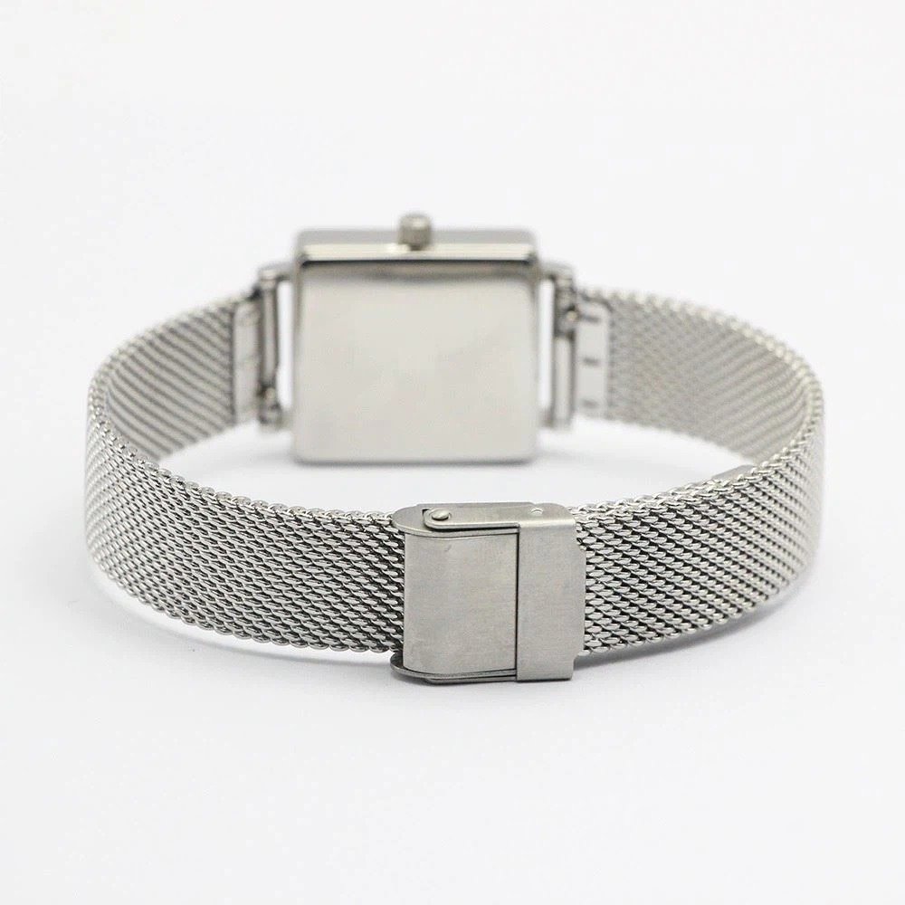 Minimalist Rectangle OEM Mesh Steel Band Women Watch