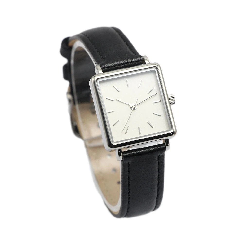 Product Elegant square women steel watch for small wrist Case Stainless Steel Strap Interchangable leather band Waterproof 30 meters Movement Japan quartz movement Warranty 12 months MOQ 300PCS, can do 100PCS per color
