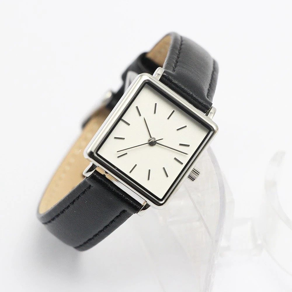 Product Elegant square women steel watch for small wrist Case Stainless Steel Strap Interchangable leather band Waterproof 30 meters Movement Japan quartz movement Warranty 12 months MOQ 300PCS, can do 100PCS per color