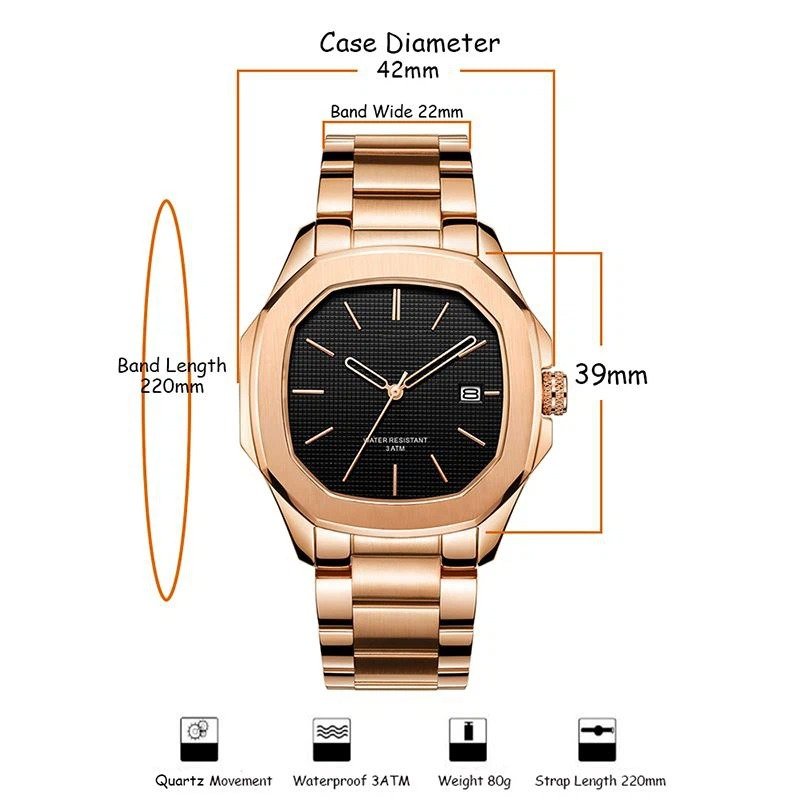 Fashion Customized Steel Square Men Watch