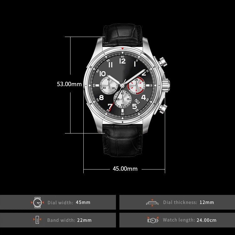 Men Chronograph Wrist Watch Luminous Hands