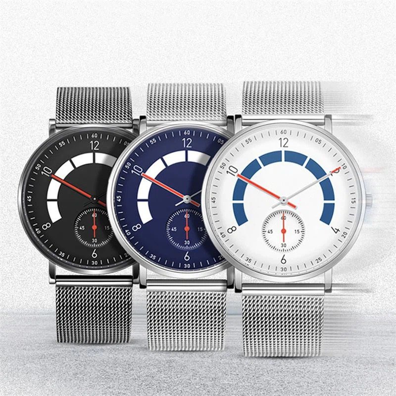Men Stainless Steel Watch With Sub-dial