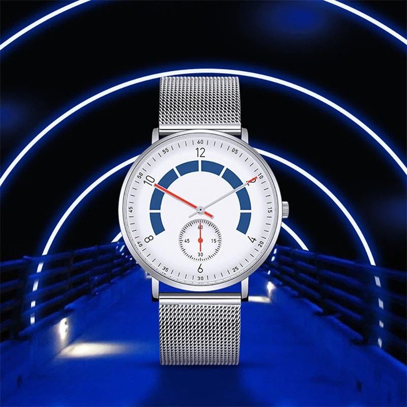 Men Stainless Steel Watch With Sub-dial