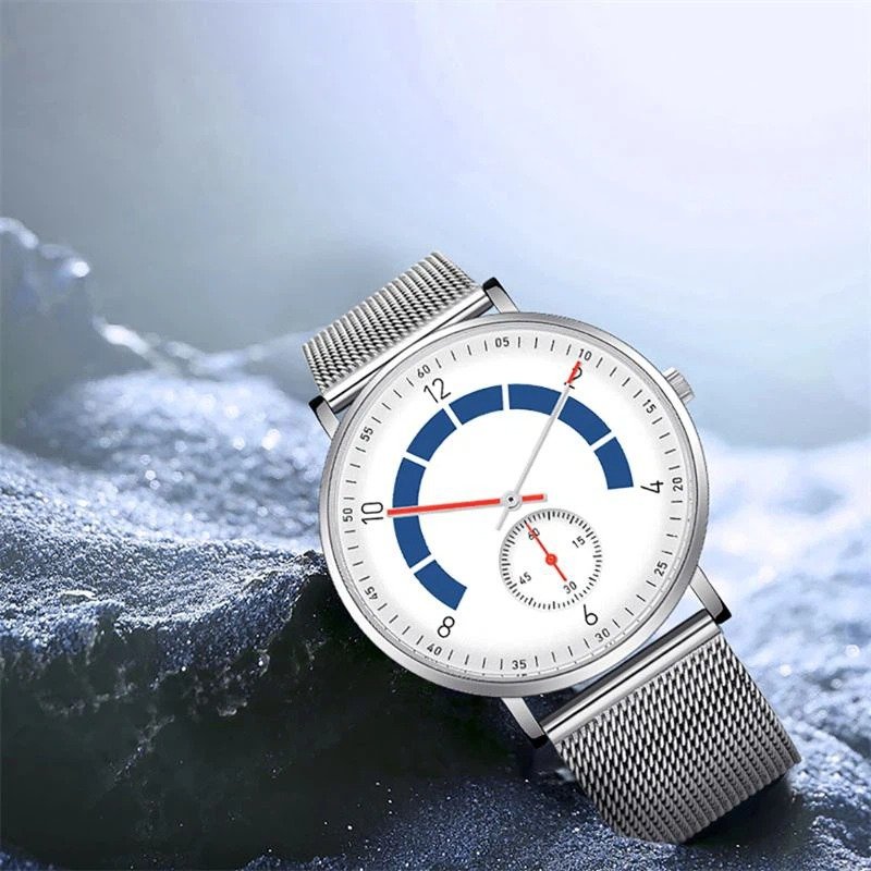 Men Stainless Steel Watch With Sub-dial