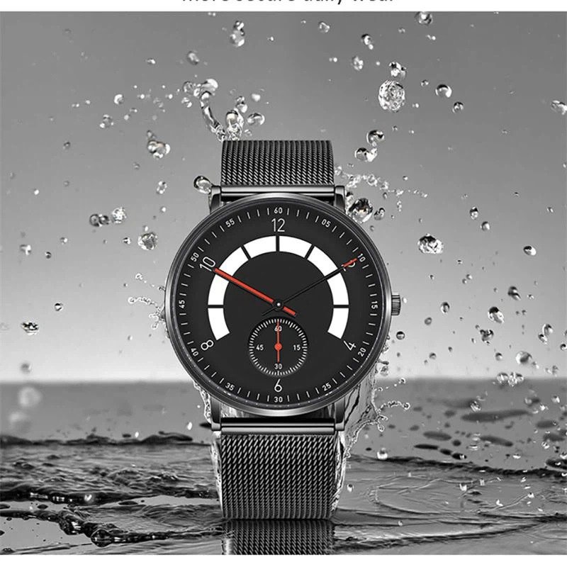 Men Stainless Steel Watch With Sub-dial