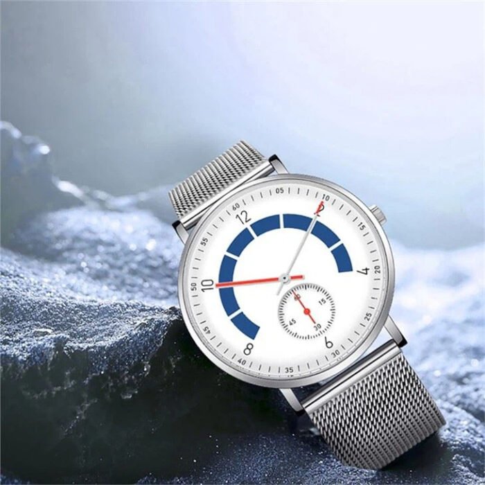 Men Stainless Steel Watch With Sub-dial