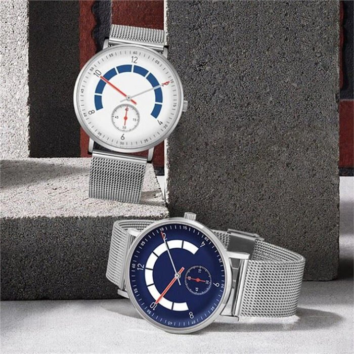 Men Stainless Steel Watch With Sub-dial