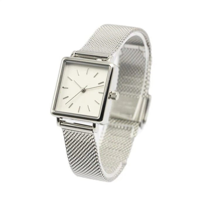 Minimalist Rectangle OEM Mesh Steel Band Women Watch