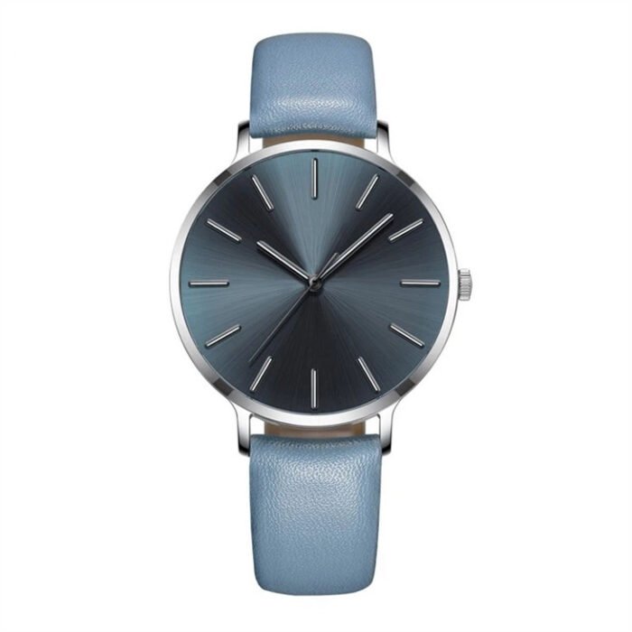 Simple Stylish Lady Steel Watch With Leather Strap OEM