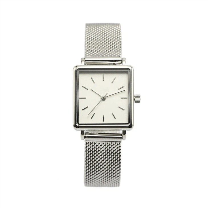 Minimalist Rectangle OEM Mesh Steel Band Women Watch