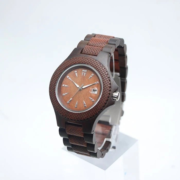 Wooden Hand Watch * Case: made of genuine sandalwood * Wood veneer dial with luminous hands * Case: 46mm, wooden watches for men * Eye glass